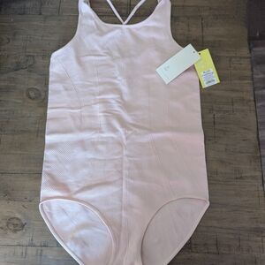 NWT Size 14  Pink One Piece Cute ribbed design Leotard